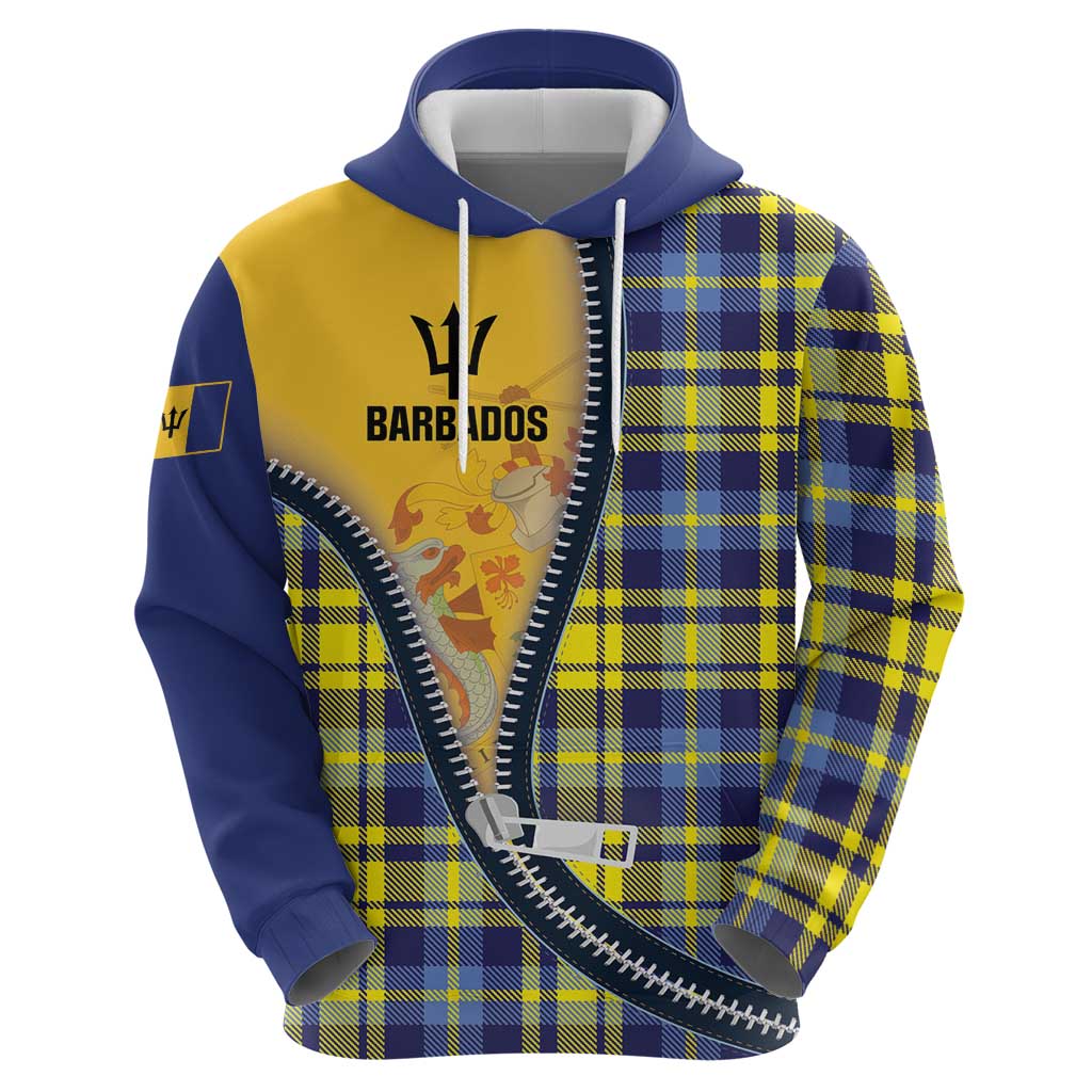 Barbados Celtic Festival Zip Hoodie Yellow Blue Tartan Zipper Stylized