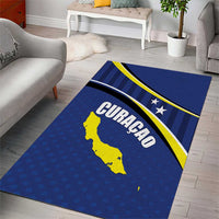 Curacao Flag Day Area Rug Korsou Map Simple Style
