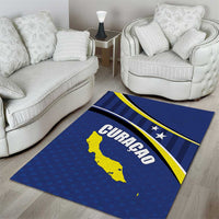 Curacao Flag Day Area Rug Korsou Map Simple Style