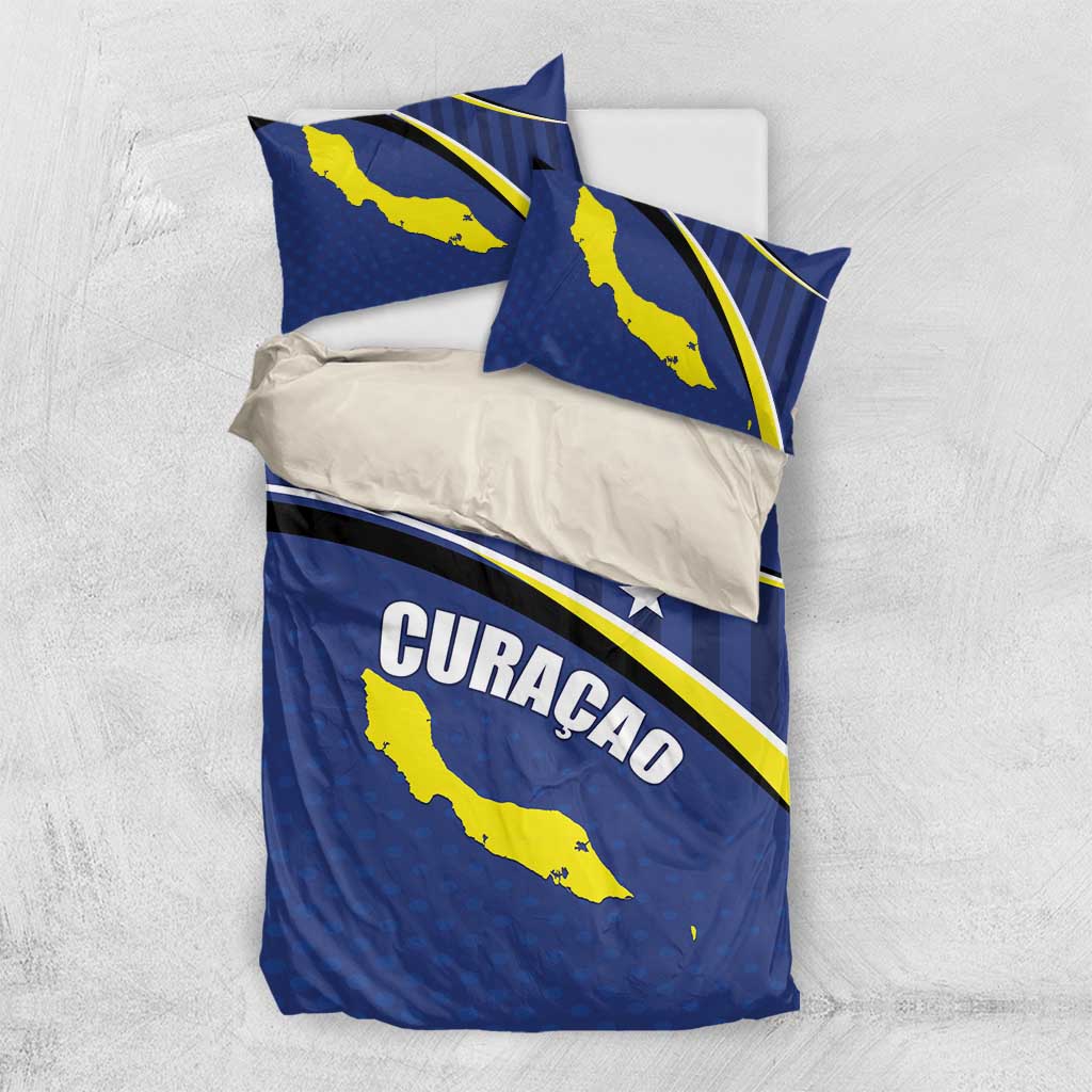 Curacao Flag Day Bedding Set Korsou Map Simple Style