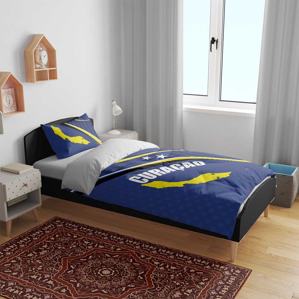 Curacao Flag Day Bedding Set Korsou Map Simple Style