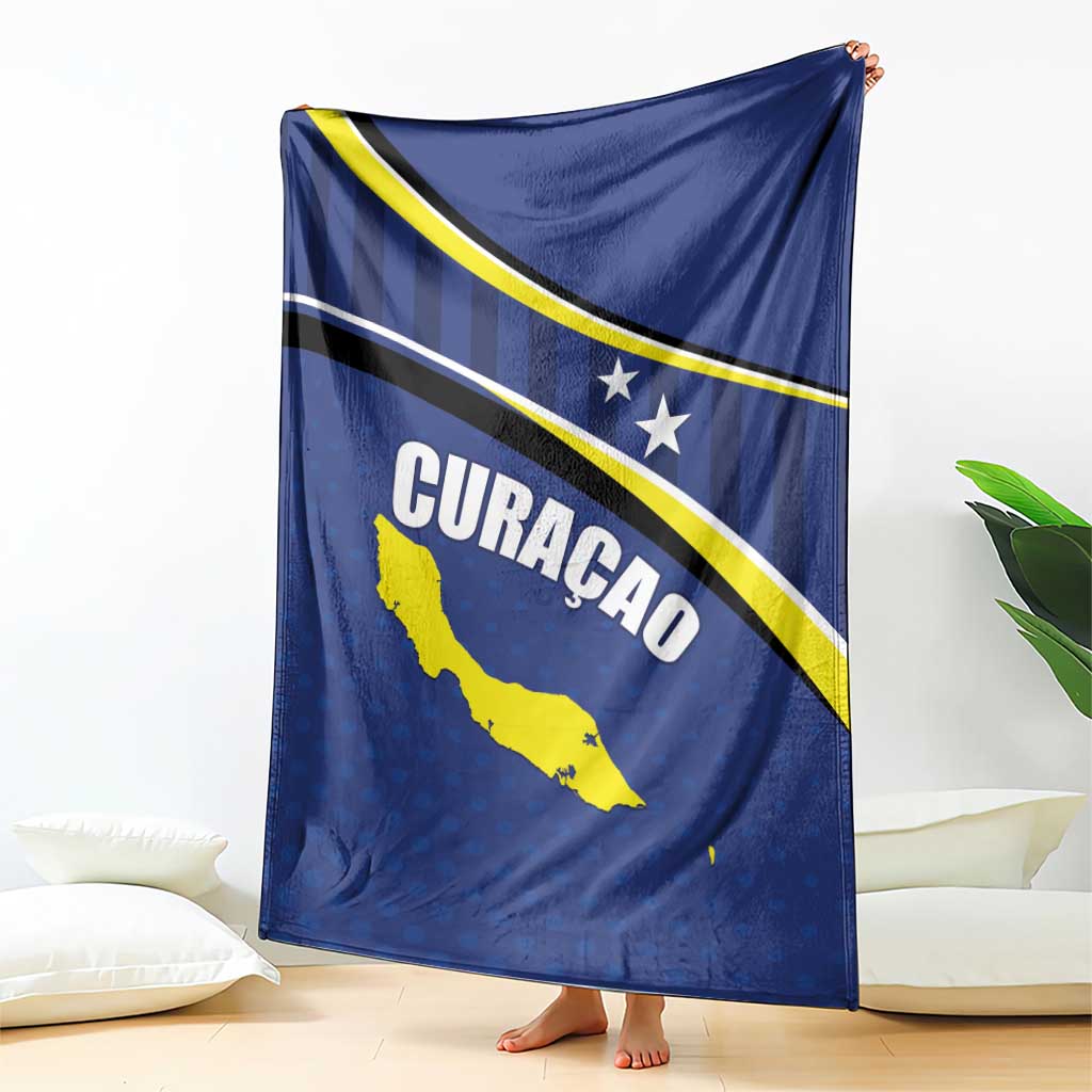 Curacao Flag Day Blanket Korsou Map Simple Style