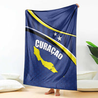 Curacao Flag Day Blanket Korsou Map Simple Style