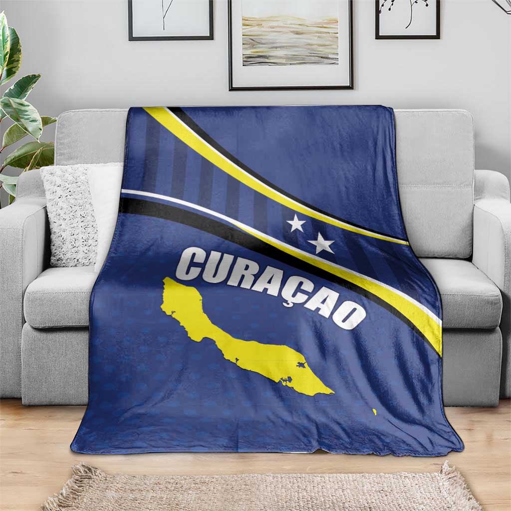 Curacao Flag Day Blanket Korsou Map Simple Style