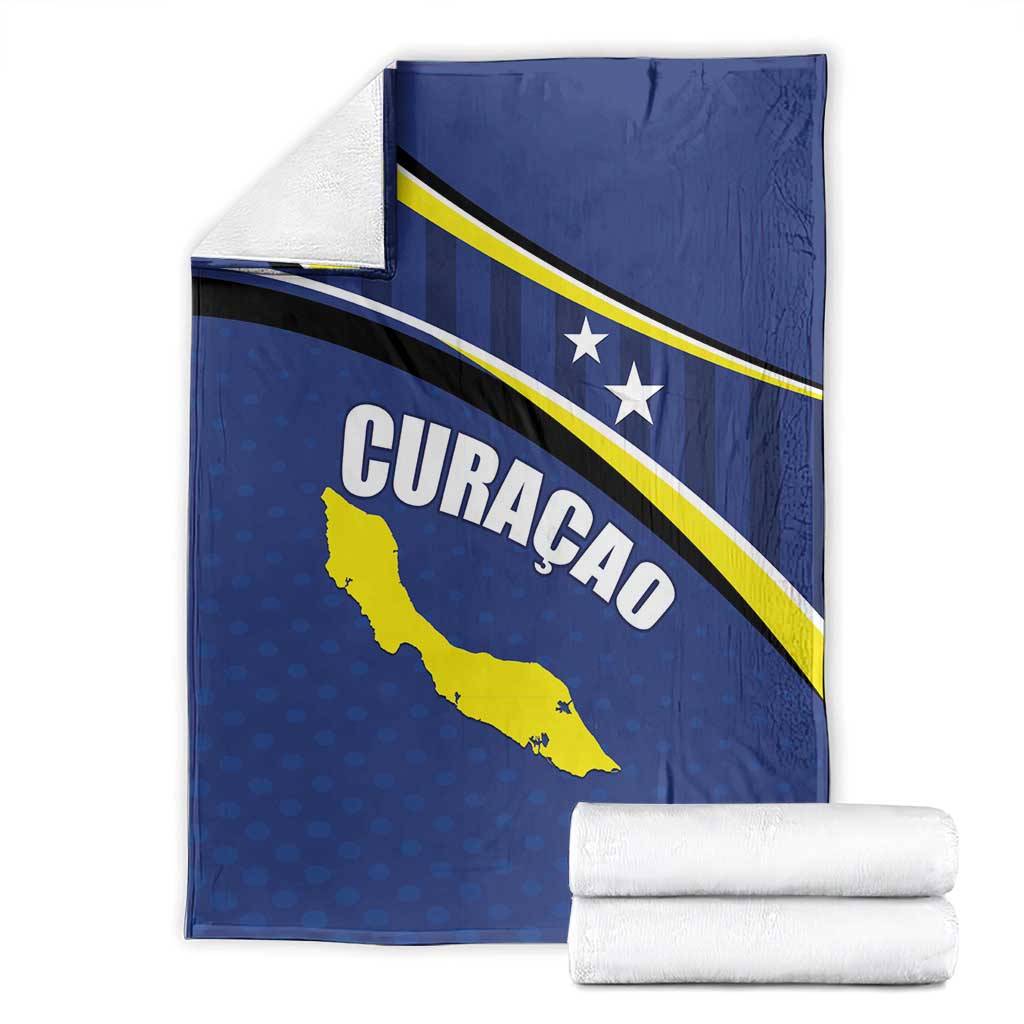 Curacao Flag Day Blanket Korsou Map Simple Style