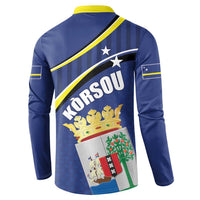 Curacao Flag Day Button Sweatshirt Korsou Map Simple Style