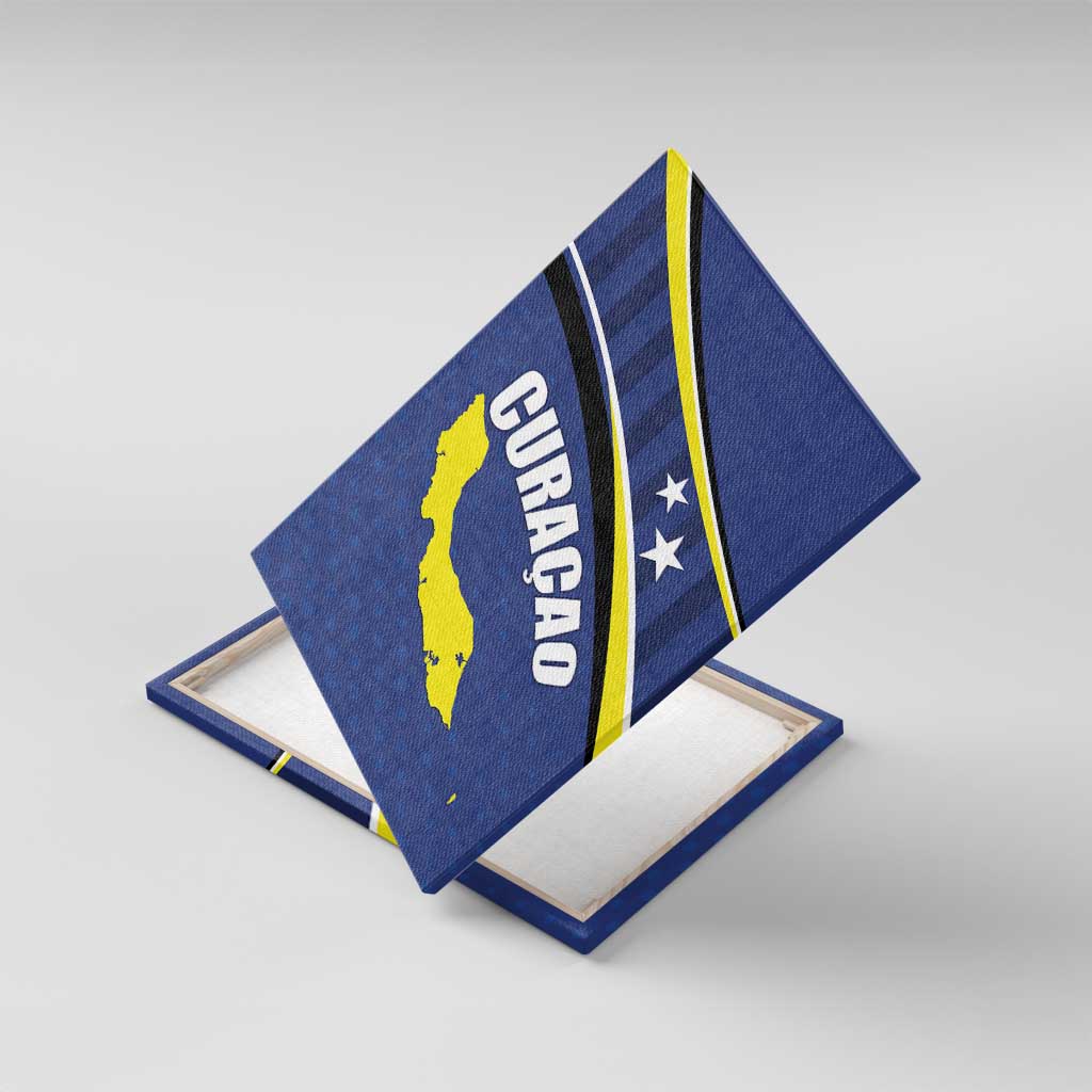 Curacao Flag Day Canvas Wall Art Korsou Map Simple Style