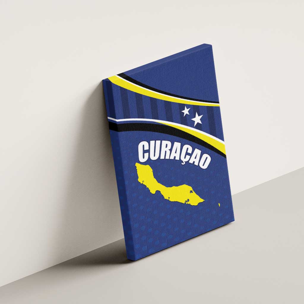 Curacao Flag Day Canvas Wall Art Korsou Map Simple Style