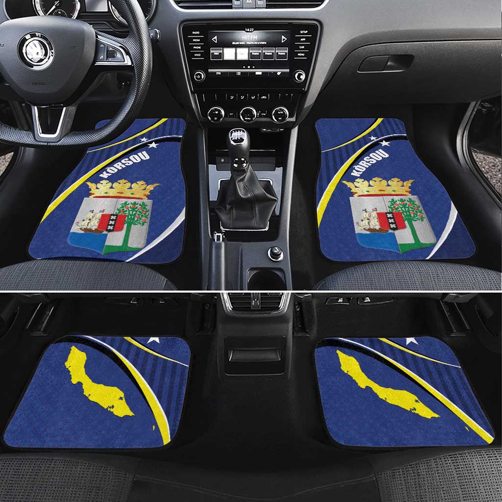Curacao Flag Day Car Mats Korsou Map Simple Style