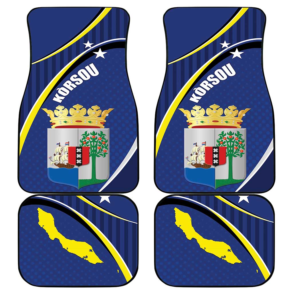 Curacao Flag Day Car Mats Korsou Map Simple Style