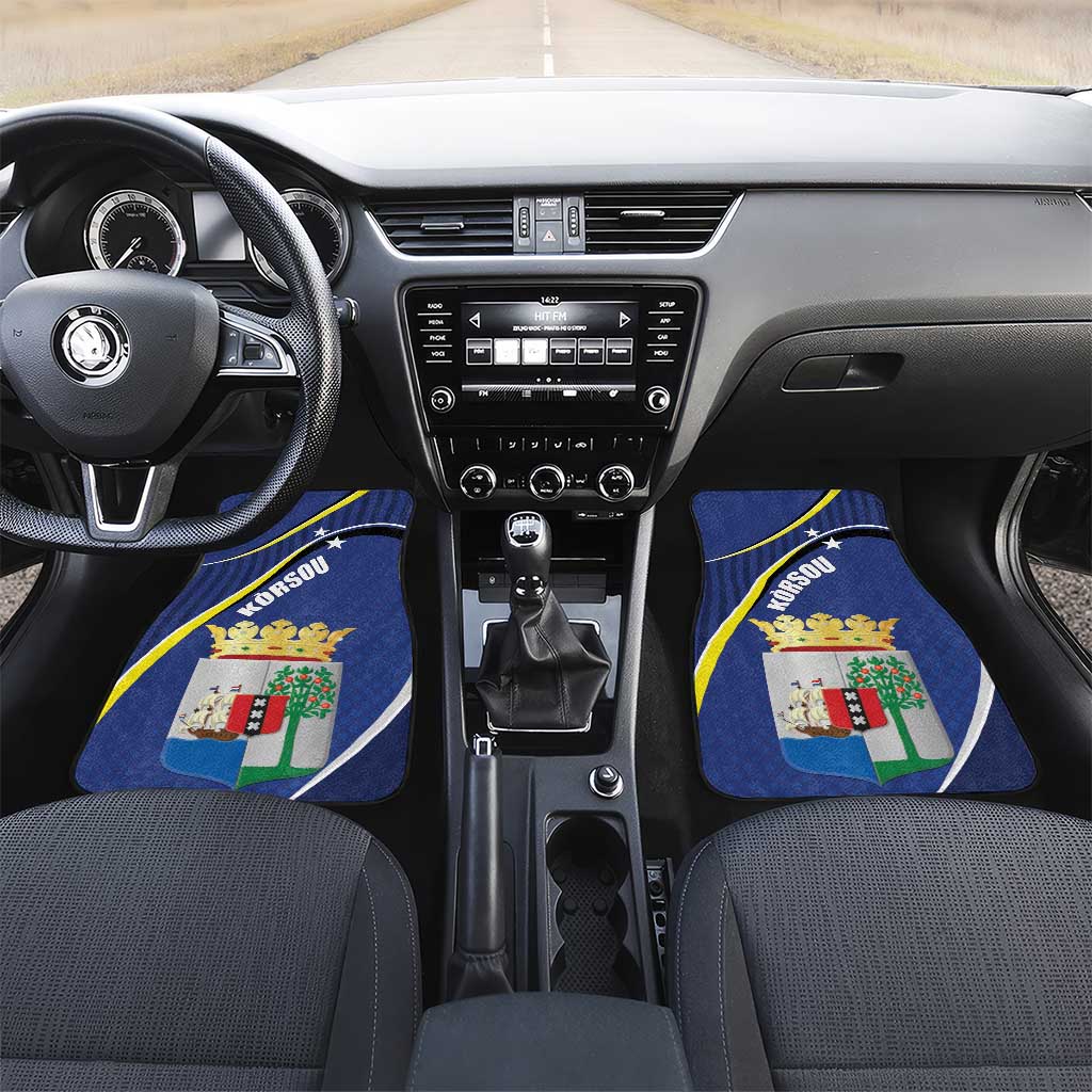 Curacao Flag Day Car Mats Korsou Map Simple Style