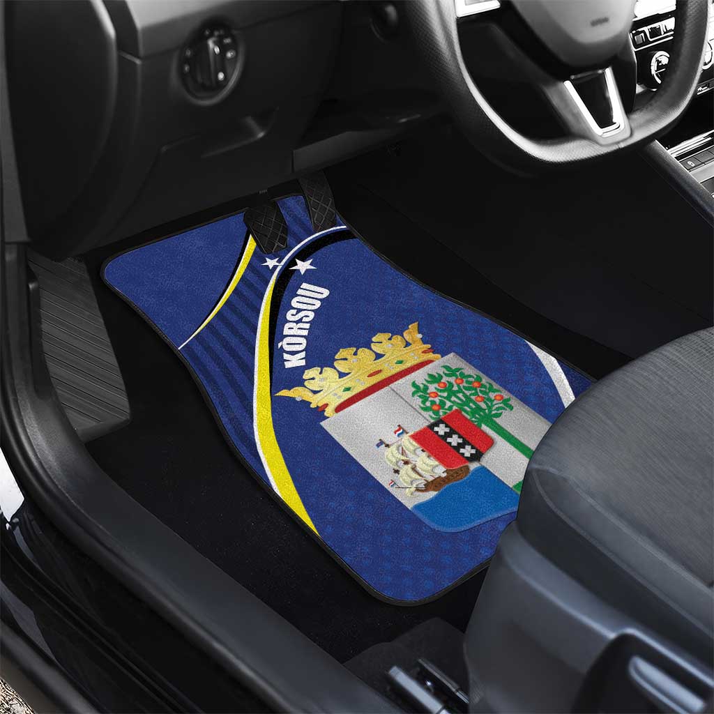 Curacao Flag Day Car Mats Korsou Map Simple Style