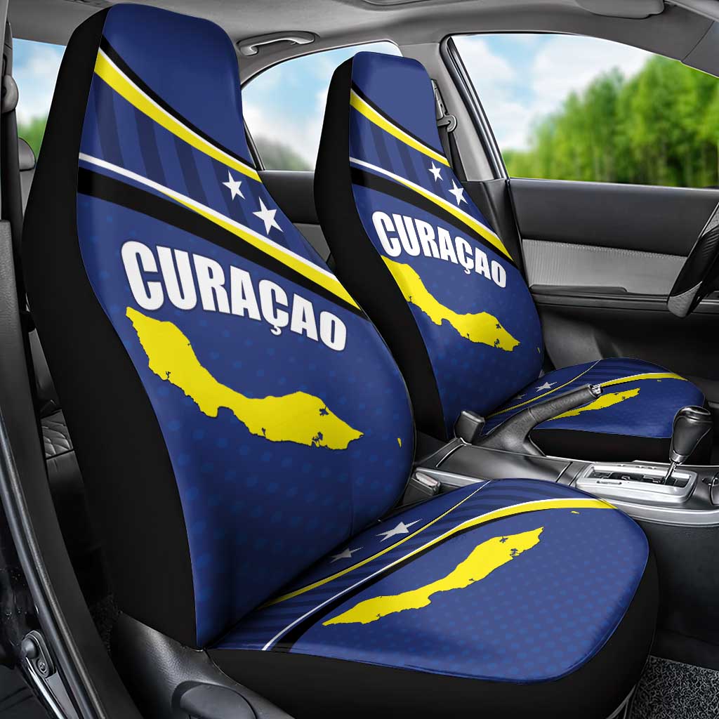 Curacao Flag Day Car Seat Cover Korsou Map Simple Style