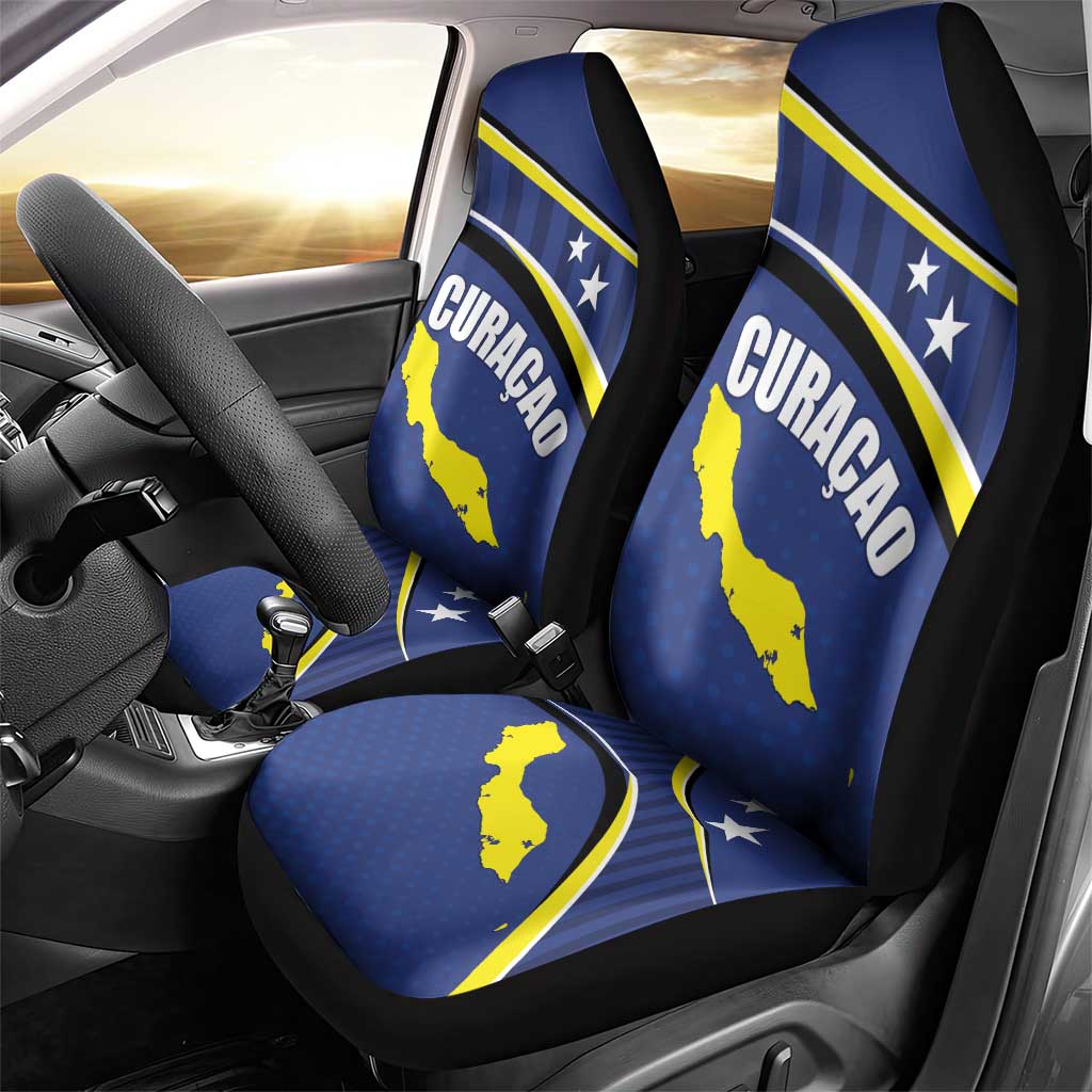 Curacao Flag Day Car Seat Cover Korsou Map Simple Style