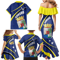 Curacao Flag Day Family Matching Mermaid Dress and Hawaiian Shirt Korsou Map Simple Style