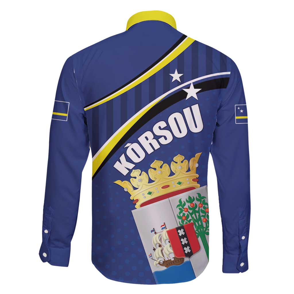 Curacao Flag Day Family Matching Short Sleeve Bodycon Dress and Hawaiian Shirt Korsou Map Simple Style