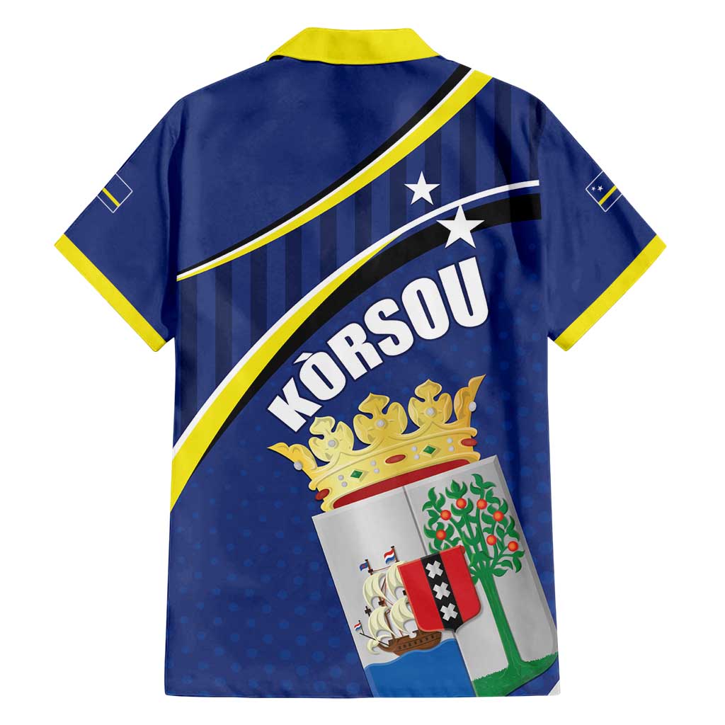 Curacao Flag Day Family Matching Summer Maxi Dress and Hawaiian Shirt Korsou Map Simple Style