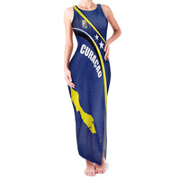Curacao Flag Day Family Matching Tank Maxi Dress and Hawaiian Shirt Korsou Map Simple Style