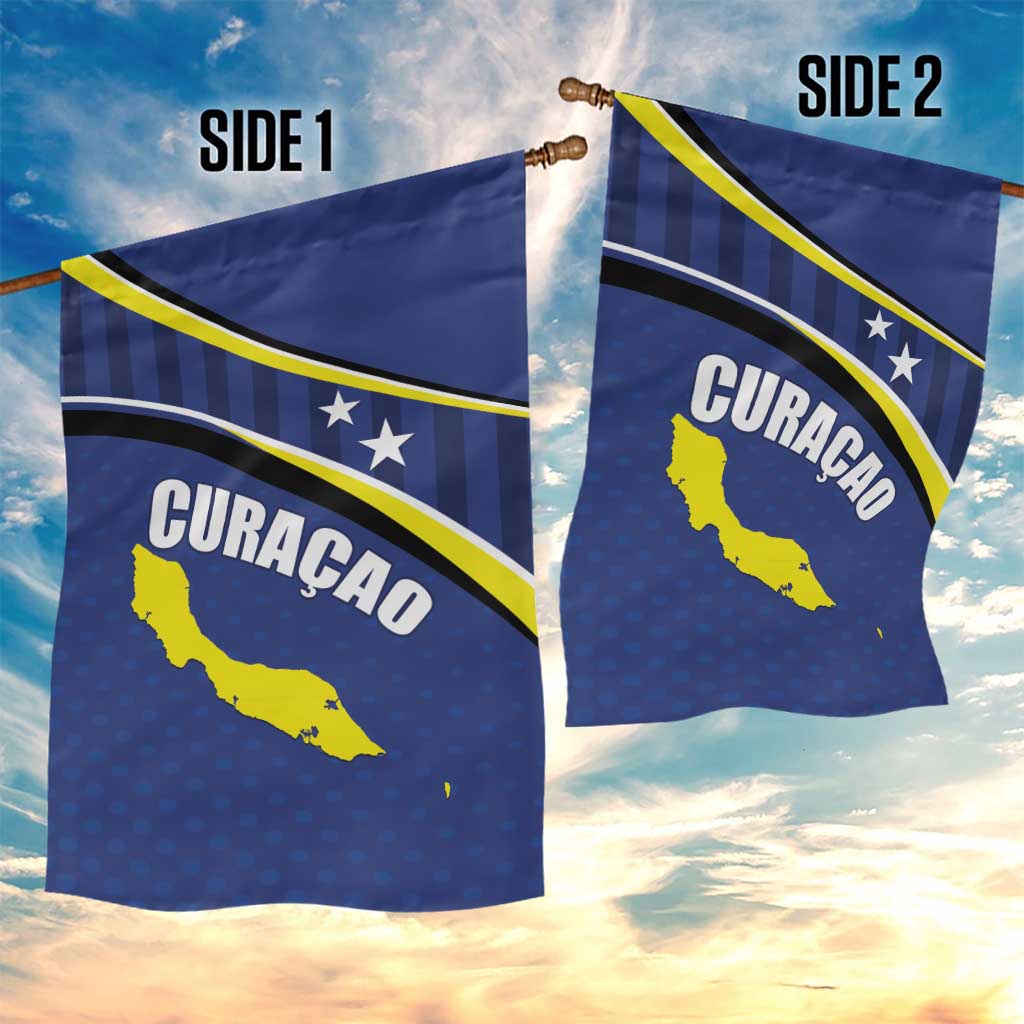 Curacao Flag Day Garden Flag Korsou Map Simple Style