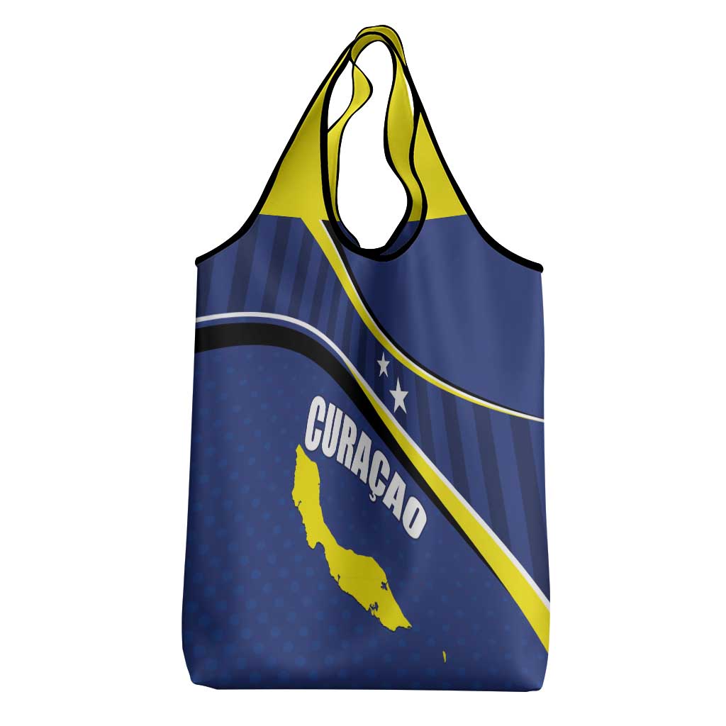 Curacao Flag Day Grocery Bag Korsou Map Simple Style