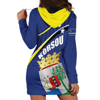 Curacao Flag Day Hoodie Dress Korsou Map Simple Style