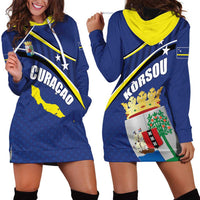 Curacao Flag Day Hoodie Dress Korsou Map Simple Style
