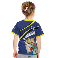 Curacao Flag Day Kid T Shirt Korsou Map Simple Style