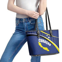 Curacao Flag Day Leather Tote Bag Korsou Map Simple Style