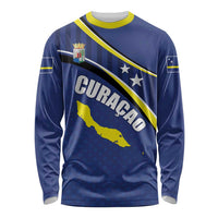Curacao Flag Day Long Sleeve Shirt Korsou Map Simple Style