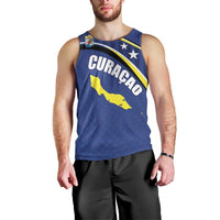 Curacao Flag Day Men Tank Top Korsou Map Simple Style