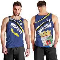 Curacao Flag Day Men Tank Top Korsou Map Simple Style