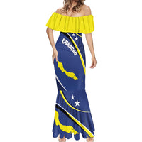 Curacao Flag Day Mermaid Dress Korsou Map Simple Style