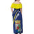 Curacao Flag Day Off Shoulder Maxi Dress Korsou Map Simple Style