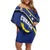 Curacao Flag Day Off Shoulder Short Dress Korsou Map Simple Style