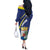 Curacao Flag Day Off The Shoulder Long Sleeve Dress Korsou Map Simple Style