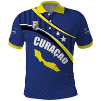 Curacao Flag Day Polo Shirt Korsou Map Simple Style