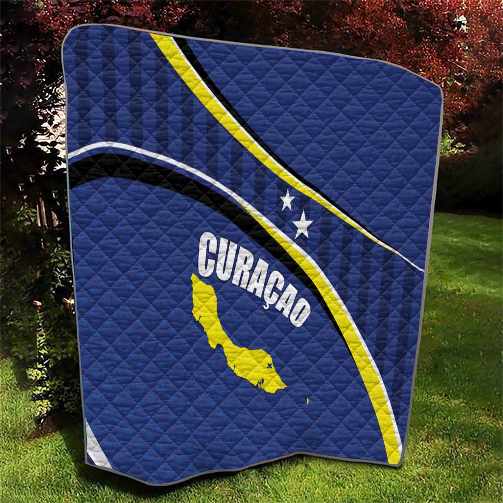 Curacao Flag Day Quilt Korsou Map Simple Style