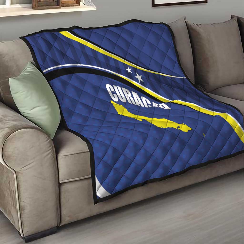 Curacao Flag Day Quilt Korsou Map Simple Style