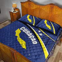 Curacao Flag Day Quilt Bed Set Korsou Map Simple Style