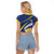 Curacao Flag Day Raglan Cropped T Shirt Korsou Map Simple Style