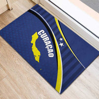 Curacao Flag Day Rubber Doormat Korsou Map Simple Style