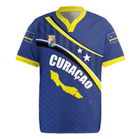 Curacao Flag Day Rugby Jersey Korsou Map Simple Style
