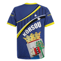 Curacao Flag Day Rugby Jersey Korsou Map Simple Style