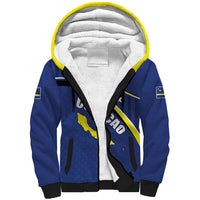 Curacao Flag Day Sherpa Hoodie Korsou Map Simple Style