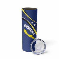 Curacao Flag Day Skinny Tumbler Korsou Map Simple Style