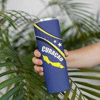 Curacao Flag Day Skinny Tumbler Korsou Map Simple Style