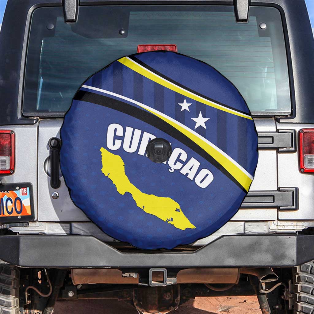 Curacao Flag Day Spare Tire Cover Korsou Map Simple Style
