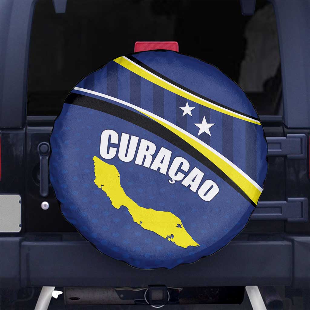 Curacao Flag Day Spare Tire Cover Korsou Map Simple Style
