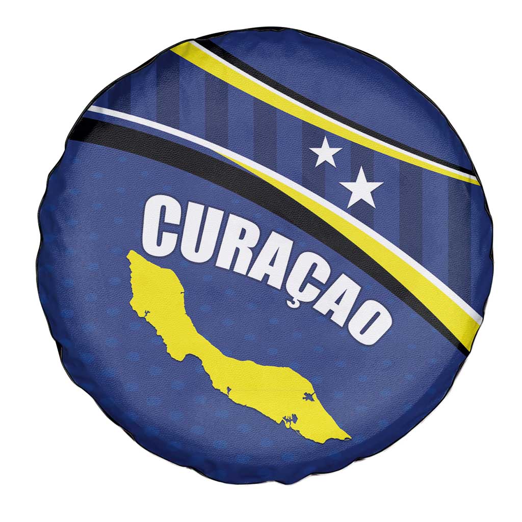 Curacao Flag Day Spare Tire Cover Korsou Map Simple Style
