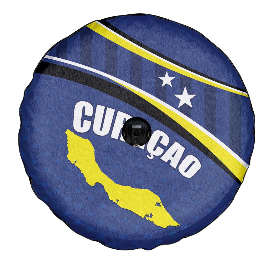 Curacao Flag Day Spare Tire Cover Korsou Map Simple Style